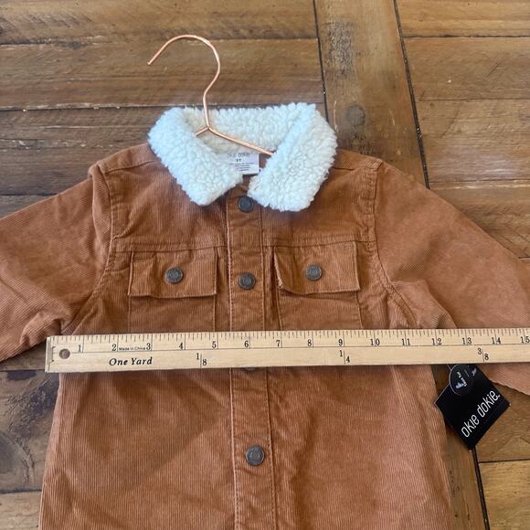Okie Dokie corduroy fur collar shacket size 3T new with tag - Picture 5 of 5